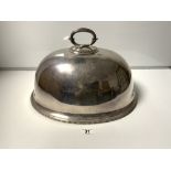 A LARGE SILVER-PLATED DOME/MEAT DISH COVER