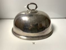 A LARGE SILVER-PLATED DOME/MEAT DISH COVER