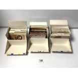 THREE CARD BOXES CONTAINING POSTCARDS OF VICTORIAN INTERIORS, FURNITURE, PAINTINGS, THE ARTS ETC