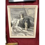 CECIL LESLIE '50 SIGNED OIL ON CANVAS OF STILL LIFE STUDY, 54 X 66CMS