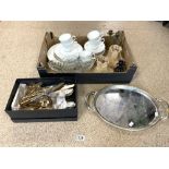 ALESSI STEEL DRINKS TRAY, QUANTITY OF THAI AND OTHER CUTLERY, DOULTON MYSTIQUE PART DINNER WARE ETC