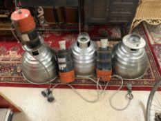 THREE LARGE GEC INDIVIDUAL LAMPS AND FITTINGS