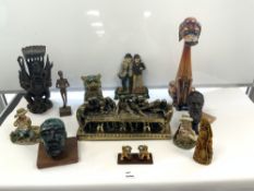 A PLASTER FIGURE -'THE LAST SUPPER' CERAMIC FOE DOG AND OTHER ITEMS