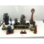 A PLASTER FIGURE -'THE LAST SUPPER' CERAMIC FOE DOG AND OTHER ITEMS