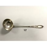 800 SILVER WOLLENWEBER OF MUNICH LADLE, 217 GRAMS, 35CMS