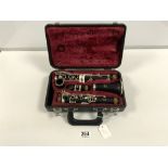 A YAMAHA EBONY CLARINET IN CASE 3405