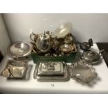 A QUANTITY OF SILVER-PLATED ITEMS
