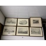 NINE BLACK AND WHITE FRAMED PRINTS - VIEWS OF VICTORIAN BRIGHTON 29 X 20 AND A PRINT OF EDINBURGH