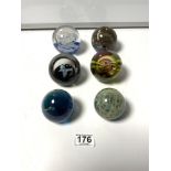 SIX SIGNED PAPERWEIGHTS INCLUDING TWO CAITHNESS LTD EDITIONS
