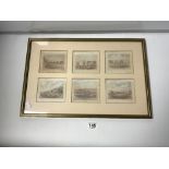 SIX SMALL COLOURED PRINTS IN ONE FRAME - VIEWS OF REGENCY BRIGHTON