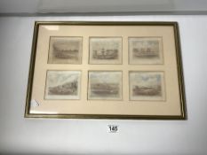 SIX SMALL COLOURED PRINTS IN ONE FRAME - VIEWS OF REGENCY BRIGHTON