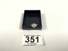 375 GOLD SOLITAIRE (CUBIC ZIRCONIA) RING SIZE I