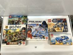 FIVE BOXED SETS OF LEGO - INCLUDES STAR WARS AND HARRY POTTER