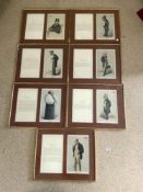 SEVEN FRAMED VANITY FAIR PRINTS OF NOBLE MEN, 45 X 24CMS