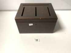 A SOLID OAK BALLOT BOX