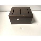 A SOLID OAK BALLOT BOX