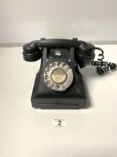 A 1960'S BLACK BAKELITE TELEPHONE GPO, 328L FWR 66/2A