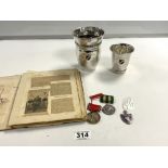 BOXING MEMORABILIA - INCLUDES TWO MODERNIST DANISH SILVER VASES BY HEIMBURGER CIRCA THE 1920S, 231