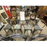 A SET OF 4 GREY METAL 'TOLIX' CHAIRS