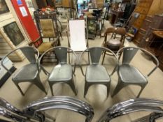 A SET OF 4 GREY METAL 'TOLIX' CHAIRS