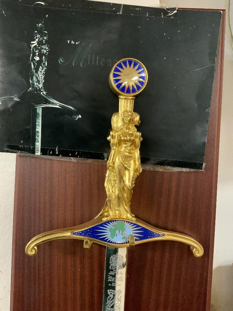 THE MILLENIUM SWORD WITH THE POMMEL DEPICTING THE RADIANT SUN, WITH THREE GRACES GRIP AND SYMBOLS - Image 2 of 4