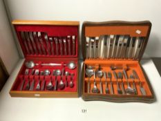 A VINERS 1960S CANTEEN OF CUTLERY AND ANOTHER 1960'S PART CANTEEN CUTLERY