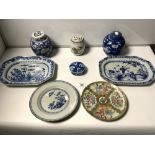 A QUANTITY OF ORIENTAL CHINA, INCLUDES GINGER JARS, PLATES ETC (SOME A/F)