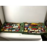 A QUANTITY OF DINKY TOY BUSES, CARS, TRUCKS AND MORE (ALL PLAY WORN)