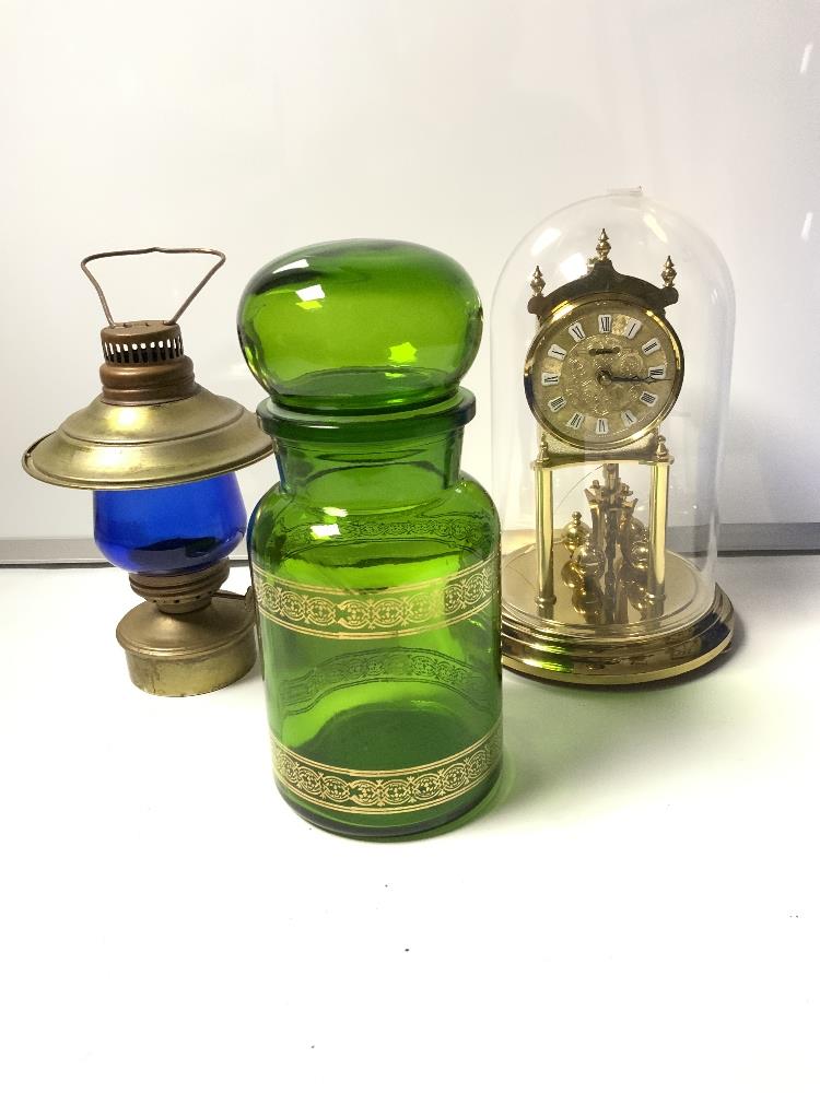 A SMALL QUANTITY OF GLASS SWEET ORNAMENTS, MIXED GLASS WARE AND A CLOCK UNDER DOME - Image 12 of 12