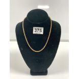 375 GOLD ROPE CHAIN NECKLACE 18 INCH, 5 GRAMS