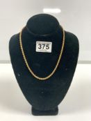 375 GOLD ROPE CHAIN NECKLACE 18 INCH, 5 GRAMS