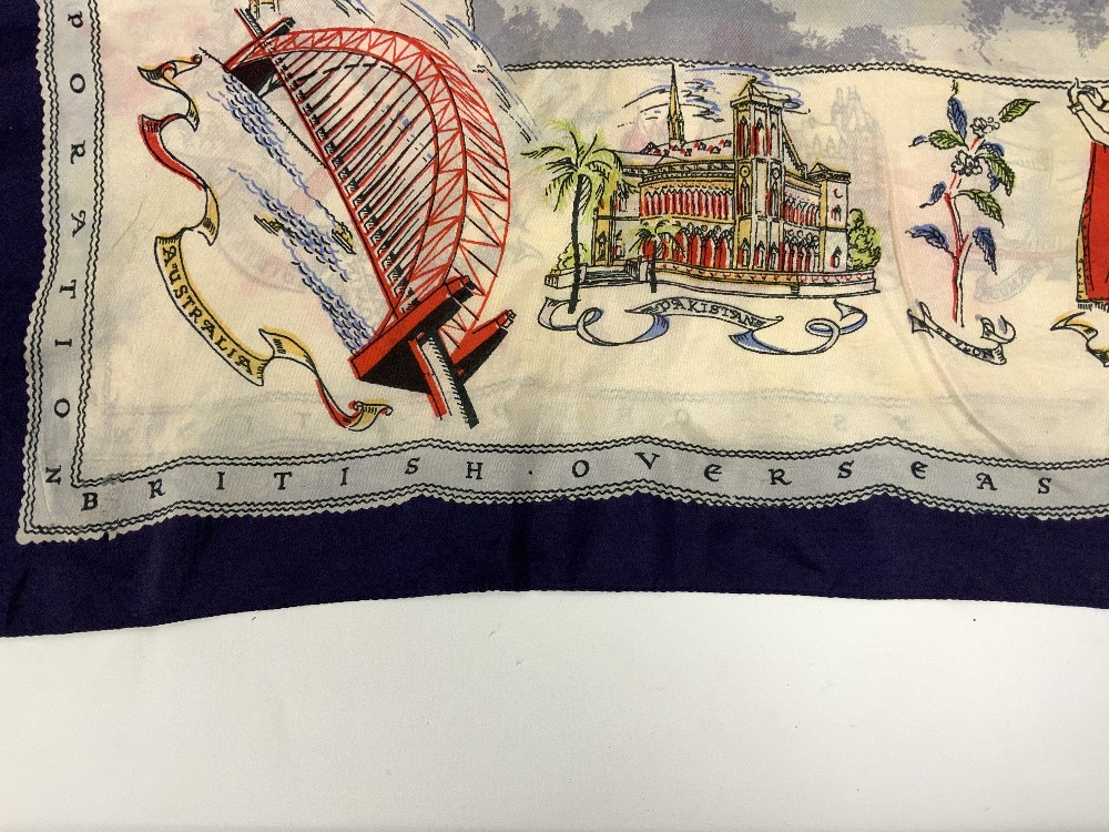 A VINTAGE BOAC (BRITISH OVERSEAS AIRWAYS CORP) PURE SILK HANDPAINTED SHAWL - Image 4 of 6