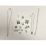 MIXED QUANTITY OF SILVER/WHITE METAL JEWELLERY