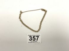 375 GOLD BRACELET WITH SAFETY CHAIN, 5 GRAMS