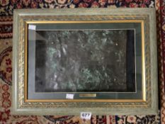 A FRAMED PIECE OF COPPER FROM HMS VICTORY
