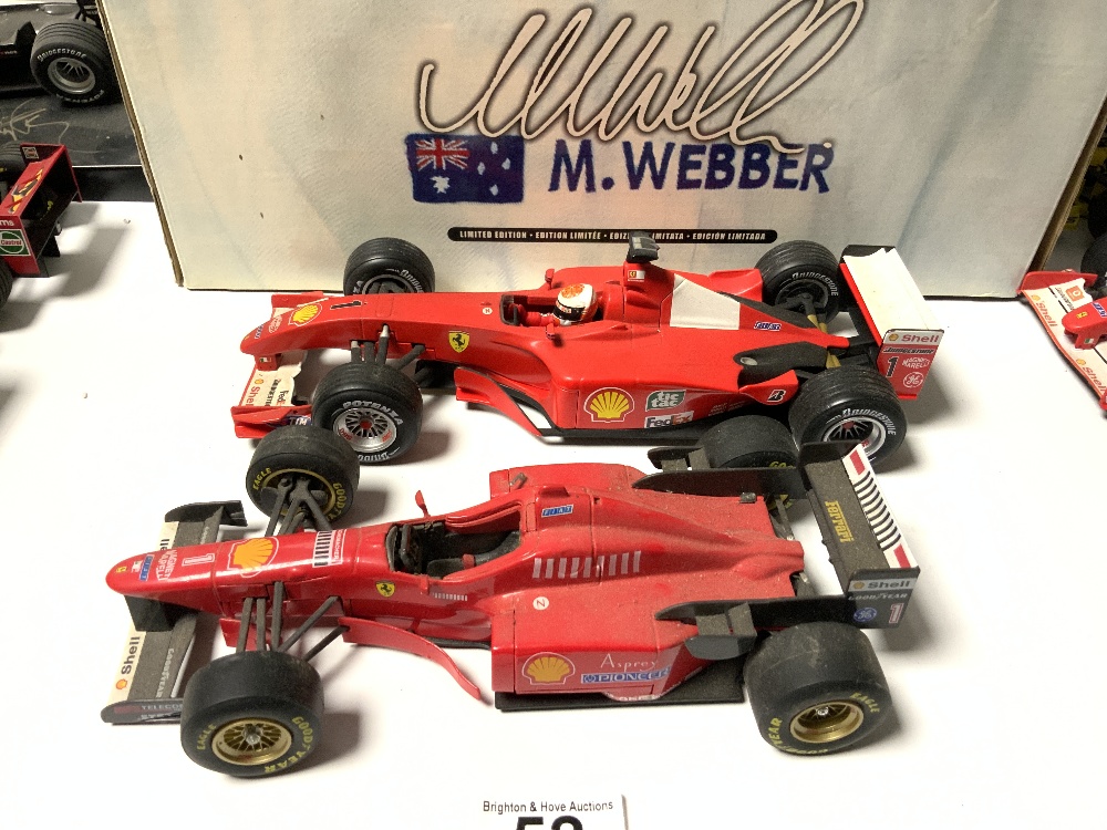 A QUANTITY OF MINICHAMPS AND HOT WHEELS MODEL FORMULA 1 CARS AND A BOXED MARK WEBBER HOT WHEELS - Image 8 of 11