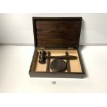 AUCTIONEERS GAVEL AND STAND IN A PRESENTATION ROSEWOOD BOX