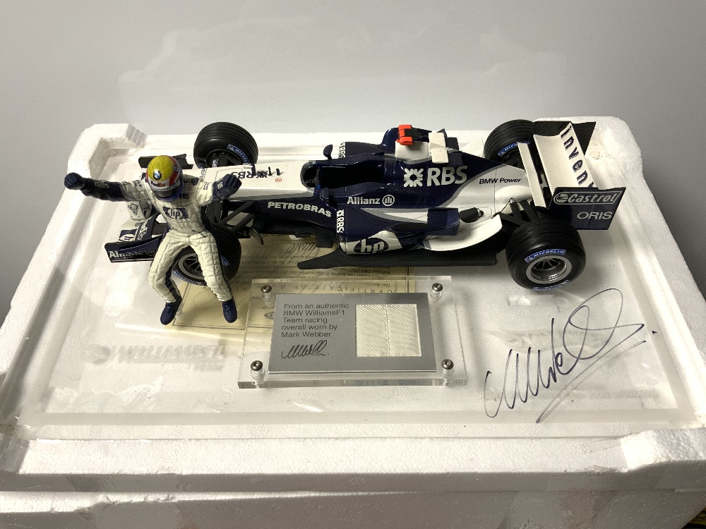 A QUANTITY OF MINICHAMPS AND HOT WHEELS MODEL FORMULA 1 CARS AND A BOXED MARK WEBBER HOT WHEELS - Image 4 of 11