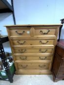 A MODERN PINE CHEST OF SIX DRAWERS, 88 X 44 X 110CMS