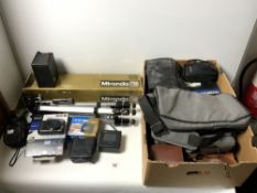 OLYMPUS OM-2N CAMERA AND ACCESSORIES, A SONY CYBER-SHOT, AN OLYMPUS DIGITAL 800, AND OTHER CAMERA