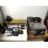 OLYMPUS OM-2N CAMERA AND ACCESSORIES, A SONY CYBER-SHOT, AN OLYMPUS DIGITAL 800, AND OTHER CAMERA