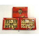 THREE BOXED SETS OF BRITAINS - ROYAL MARINES DRUMS AND BUGLES (7204) US MARINES CORPS (7303) US