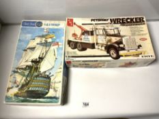 AIRFIX MODEL OF HMS VICTORY IN A BOX AND AN AMT BOXED KIT MODEL OF HEAVY DUTY TOW TRUCK