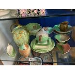 A QUANTITY OF ROYAL WINTON CERAMICS - INCLUDING SMALL TEAPOT, SIDE PLATES, SALAD BOWL ETC AND A