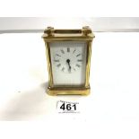 A FRENCH BRASS CARRIAGE CLOCK
