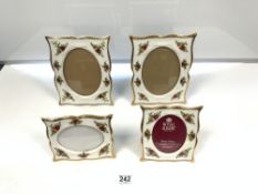 FOUR ROYAL ALBERT OLD COUNTRY ROSES PHOTO FRAMES, THE LARGEST 22 X 17CMS