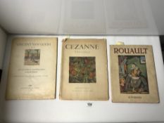 THREE BOOK FOLDERS WITH PRINTS OF WORKS BY VINCENT VAN GOGH, CEZANNE, AND ROUAULT