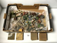 A QUANTITY OF BRITAINS LEAD FARM ANIMALS AND FENCING, GATES, WATER PUMP ETC