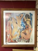 ABSTRACT PRINT OF NUDE FIGURES, 51 X 55CMS