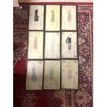 A SET OF NINE WATERCOLOUR DRAWINGS OF 1920S LADIES FASHION FIGURES, 17 X 30CMS